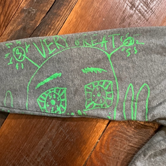 Snow Milk 5767 Gray Hoodie UFO Neon Graphic Pullover Sweatshirt Unisex Size XL - Picture 5 of 13